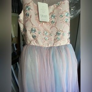 Blush By Us Angels Tulle Dress, pink and blue tulle size 16 NWT